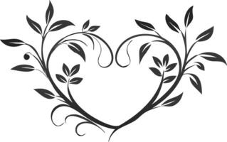Nature Heart Flower Elements icon. vector