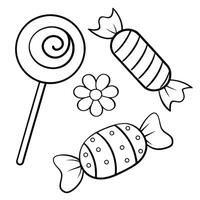 Confectionery Outline Drawing design. vector