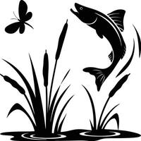 Jumping Fish Butterfly design. vector