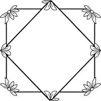 Elegant floral square frame border design for invitations and cards. vector