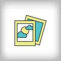 Unique linear photo in sky frame design. vector
