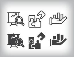 Data design on the theme of learning, at hand and table icon set. vector