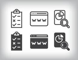 web page, data design on control and market share theme icon set. vector
