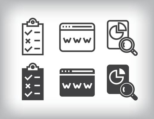 web page, data design on control and market share theme icon set.