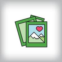 Unique linear nature photo frame design. vector