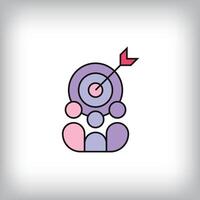 Unique target team line design. vector