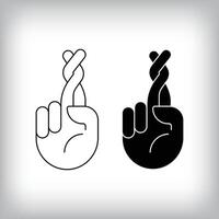 Modern linear and straight cross finger design. vector