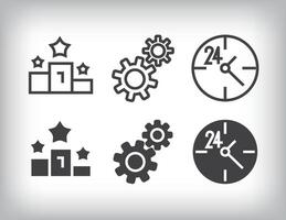 Data design on the theme of success, settings and clock icon set. vector