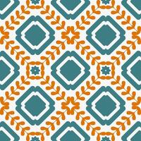 Symmetrical Pattern Floral And Leaf Seamless Pattern Retro Geometric Motif. vector