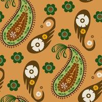 Paisley And Floral Pattern Hand Drawn Abstract Seamless Pattern Folk Floral Ethnic For Prints. vector