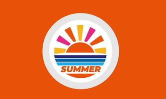 Summer Sticker with Playful Graphics Bright Colors and Energetic Seasonal Vibes vector