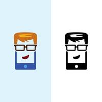 Geek Face in Mobile Phone illustration design vector