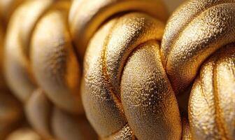 A gold colored rope with a shiny texture photo