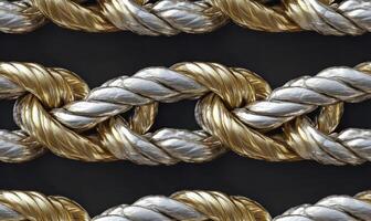 A gold and silver rope is shown in the image photo