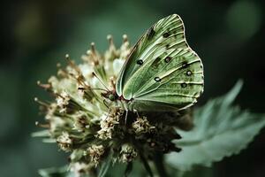 Close-up of a butterfly perched on a vibrant flower in a natural setting, capturing the delicate beauty of nature photo