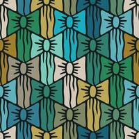 Seamless Pattern with Large Hand Drawn Colourful Bows in Escher Style vector