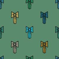Earthy boho bow pattern on green background vector