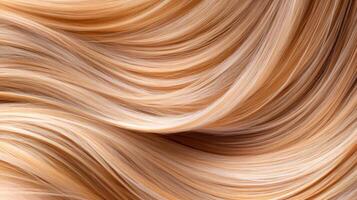 Blond hair texture forming wavy lines creating a beautiful pattern photo