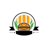 Fast food menu with a burger and icons vector