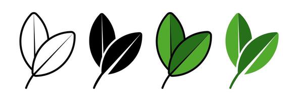Leaf icon set. for mobile concept and web design on white background vector