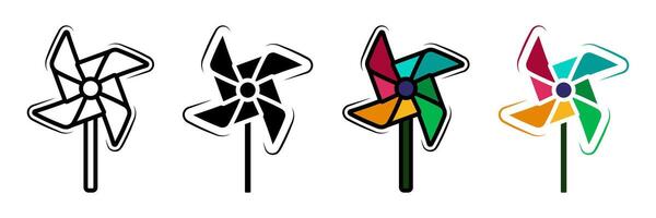 Pinwheel icon set. for mobile concept and web design on white background vector