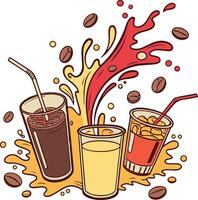 Coffee and juice vector