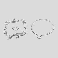 Collection of hand drawn speech bubble vector