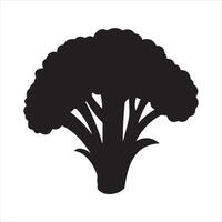 Black silhouette of a broccoli vegetable vector