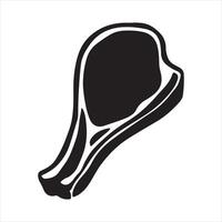 T-bone beef steak silhouette black vector