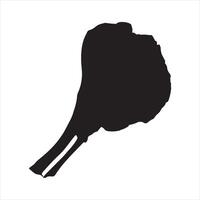 T-bone beef steak black silhouette vector