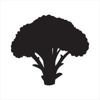 Black silhouette of a broccoli vegetable white background vector