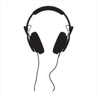 A Headphones silhouette vector