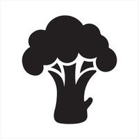 Black silhouette of a broccoli vegetable on white background vector