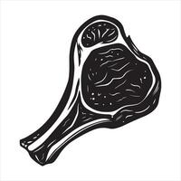 T-bone beef steak silhouette vector
