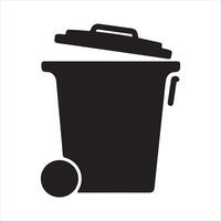 Garbage container icon silhouette vector