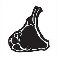 T-bone beef steak silhouette on white background vector
