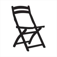 Folding chair silhouette on white background vector