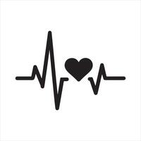 Pulse icon set heartbeat symbol heart health vector