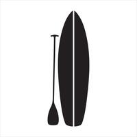 Paddleboard and Paddle Silhouette vector