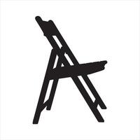 a folding chair silhouette on white background vector