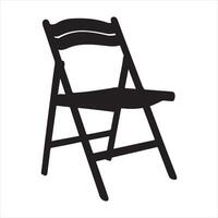 a folding chair silhouette white background vector