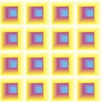 The pattern is an abstract geometric background with cubes and various rhythmic shapes, an isometric three-dimensional abstraction depicting the shapes of urban buildings. Depth, color vector