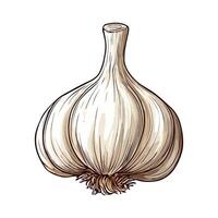 White Garlic Bulb vector