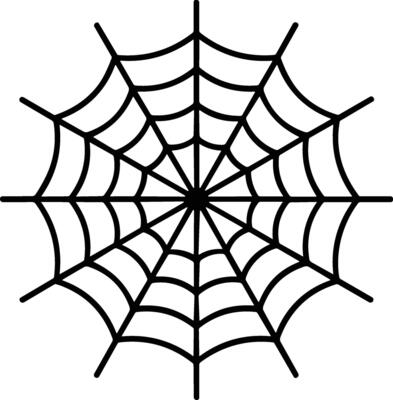 Halloween Spider Web - Spooky Line Art Illustration