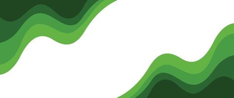 abstract green wave with white background. modern green wave with some copy space vector