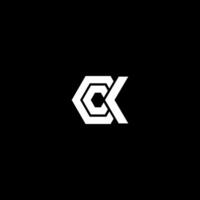 CK simple logo for your business, in black background vector
