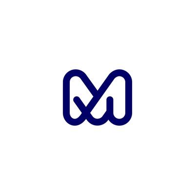 simple M letter logo, dynamic icon