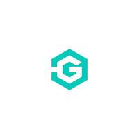Geometric letter G logo hexagon design template vector