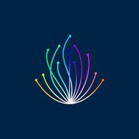 supernova line colorful logo icon. connection line spreads vector