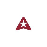 letter A star logo, simple template icon vector